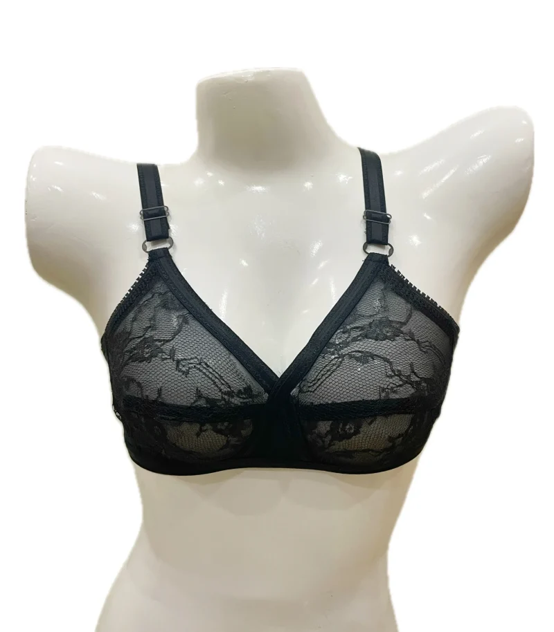 full black net bra