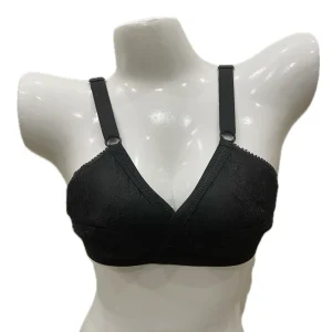soft black cotton x-over foam bra for daily wear
